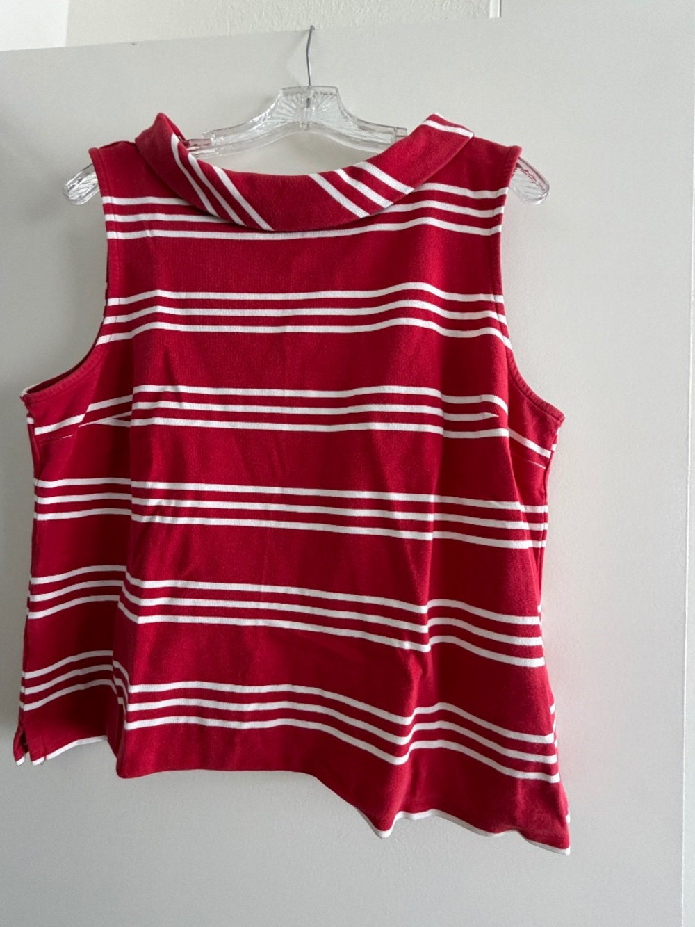 Talbots Sleeveless Red/White Striped Top